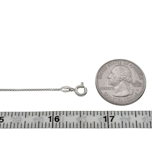 Vintage Italy Sterling Silver 925 1.0mm Box Chain Necklace 16.5" - Picture 2 of 3